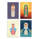 Placas Decorativas Nossa Senhora Virgem Maria 30x40 Kit 4un