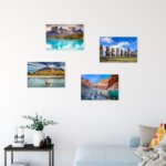 Placas Decorativas Paisagens Chile kit 4un 20x30cm