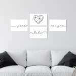 Placas Decorativas Frase Para Todo o Sempre Kit 4un 20x30cm