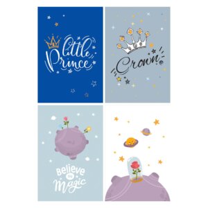 Placa Decorativa Quarto Infantil Pequeno Príncipe Kit 4un