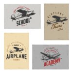 Placas Decorativas Vintage Frases Aviões 30x40cm Kit 4un