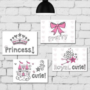 Kit Placa Decorativa MDF Princesa