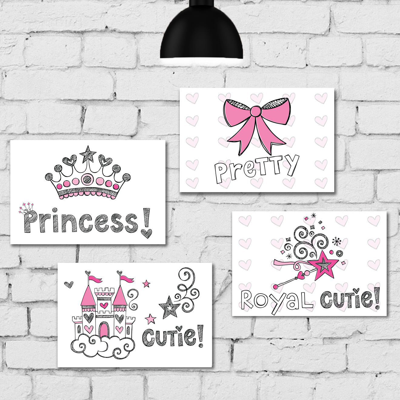 Kit Placa Decorativa MDF Princesa
