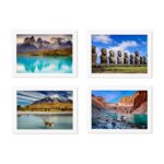Quadros Paisagens Chile kit 4un Moldura Branca 33x43cm