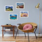 Quadros com Paisagens Peru Moldura Branca 22x32cm Kit 4un