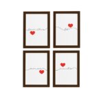 Quadros Frases Fé e Família Moldura Marrom 33x43cm Kit 4un