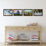 Quadros Cidade Rio de Janeiro kit 4un Moldura Marrom 22x32cm