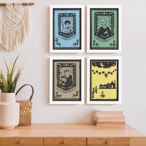Quadros Religiosos Santos Juninos Moldura Branca 22x32cm Kit 4un,Quadros Religiosos Santos Juninos Moldura Branca 22x32cm Kit 4un