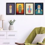 Quadros Nossa Senhora Virgem Maria Mold Preta 22x32 Kit 4un