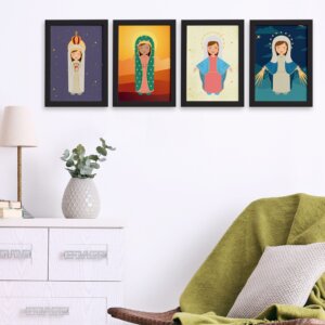 Quadros Nossa Senhora Virgem Maria Mold Preta 22x32 Kit 4un,Quadros Nossa Senhora Virgem Maria Mold Preta 22x32 Kit 4un