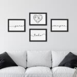Quadros Frase Para Todo o Sempre 4un Moldura Preta 22x32cm