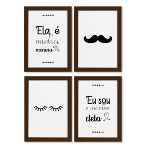 Quadros Frases Namoro Moldura Marrom 