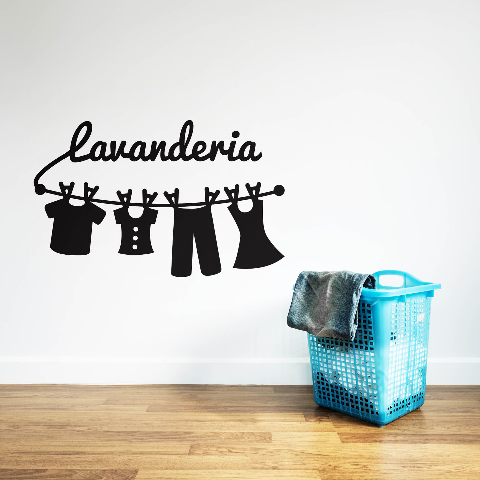 Adesivo de Parede para Lavanderia Varal