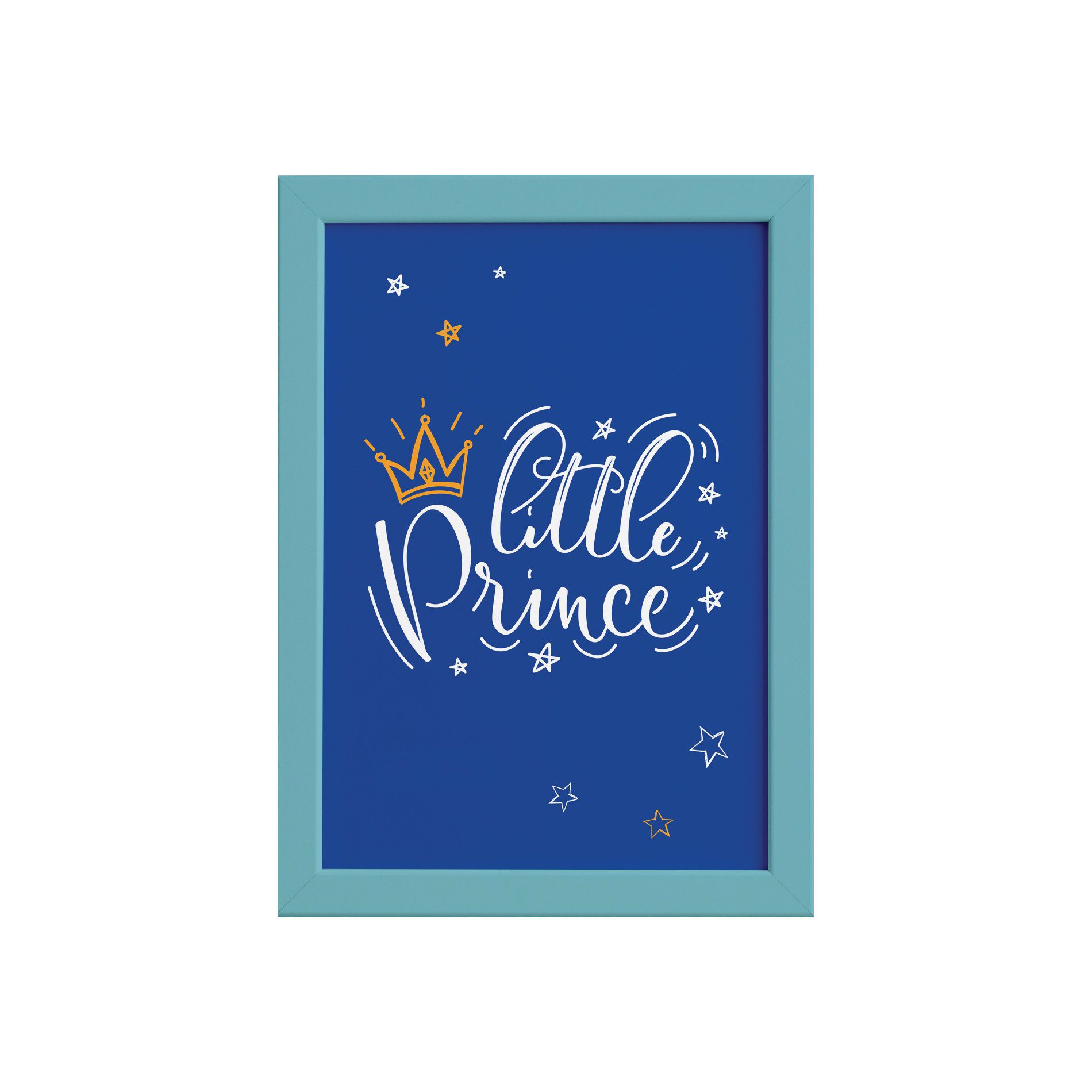 Quadro para Quarto de Bebê Pequeno Príncipe Moldura Azul