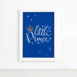 Quadro para Quarto de Bebe Pequeno Principe Moldura Branca