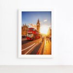 Quadro Cidades Londres Big Ben Moldura Branca 22x32cm