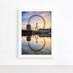 Quadro Roda Gigante London Eye Moldura Branca 22x32cm