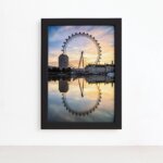 Quadro Roda Gigante London Eye Moldura Preta 22x32cm