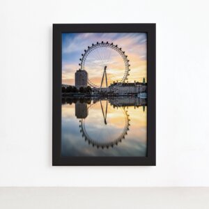 Quadro Roda Gigante London Eye Moldura Preta 22x32cm,Quadro Roda Gigante London Eye Moldura Preta 22x32cm