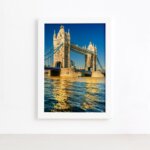Quadro Cidades Londres Tower Bridge Moldura Branca 22x32cm
