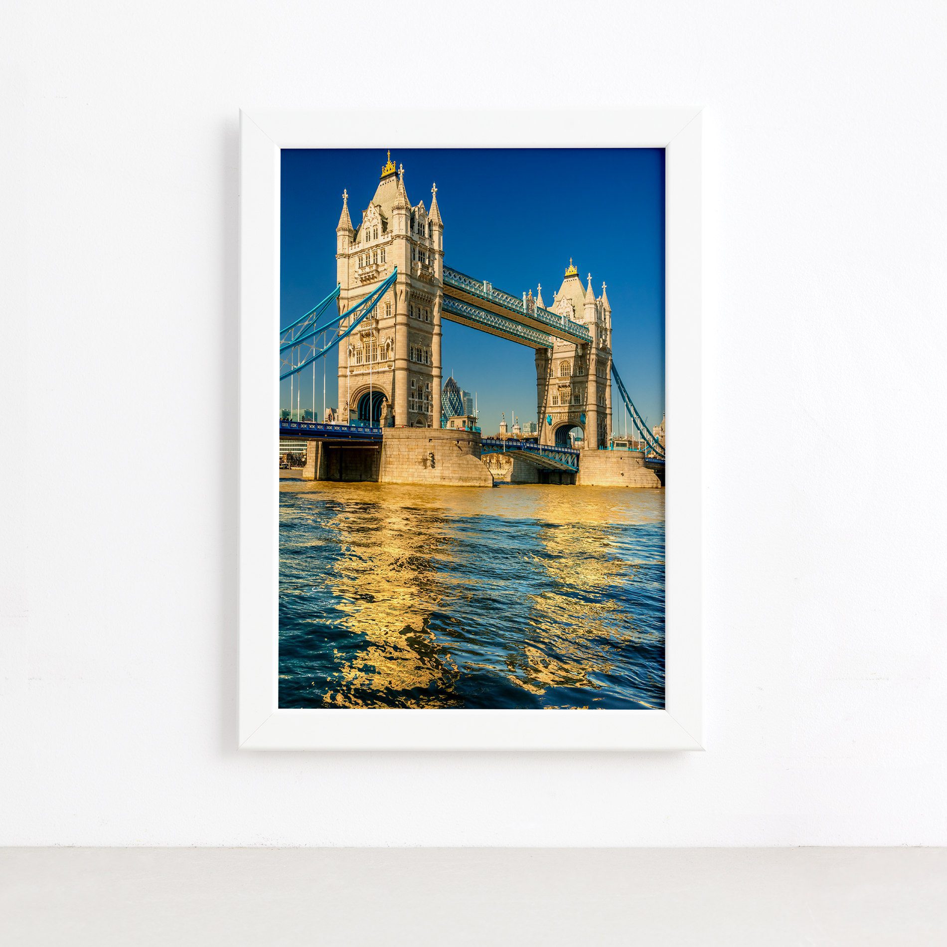 Quadro Cidades Londres Tower Bridge Moldura Branca 22x32cm,Quadro Cidades Londres Tower Bridge Moldura Branca 22x32cm