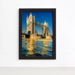 Quadro Cidades Londres Tower Bridge Moldura Preta 22x32cm