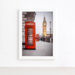 Quadro Cidades Londres Telephone Moldura Branca 22x32cm