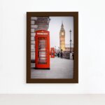 Quadro Cidades Londres Telephone Moldura Marrom 22x32cm