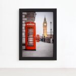 Quadro Cidades Londres Telephone Moldura Preta 22x32cm