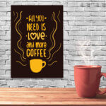 Placa Decorativa MDF Frase More Coffee 30x40