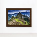 Quadro Paisagem Peru Machu Picchu Moldura Marrom 22x32cm