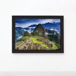 Quadro Paisagem Peru Machu Picchu Moldura Preta 22x32cm