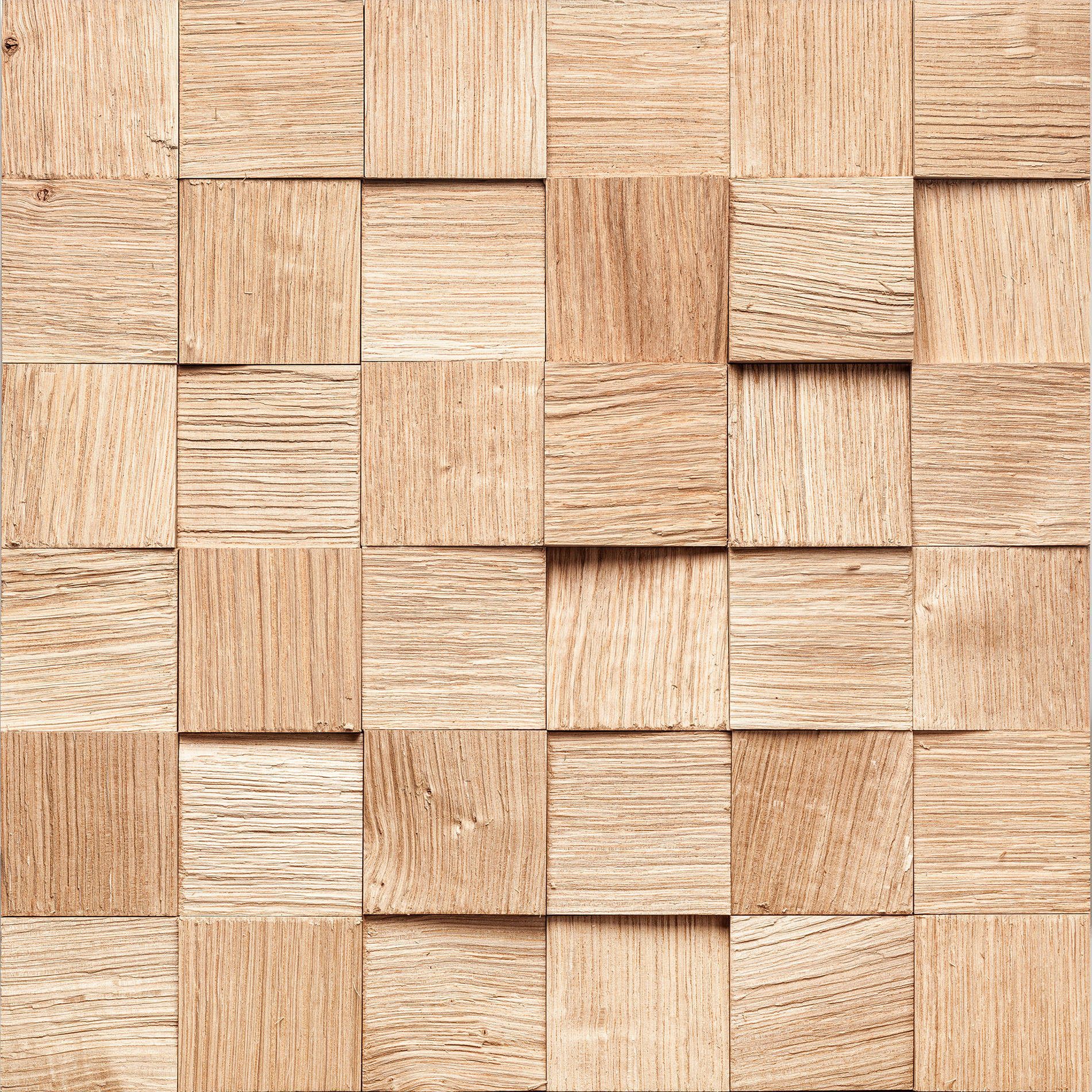 Papel de Parede Madeira Cubos Adesivo Texturizad
