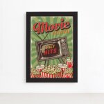 Quadro Vintage Cinema Movie Festival Moldura Preta 22x32cm