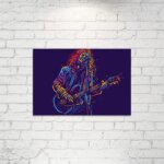 Placa Decorativa Música Guitarra Rock 20x30cm