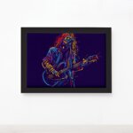 Quadro Música Guitarrista 01 Moldura Preta 22x32cm