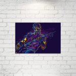 Placa Decorativa Músico Tocando Guitarra 30x40cm