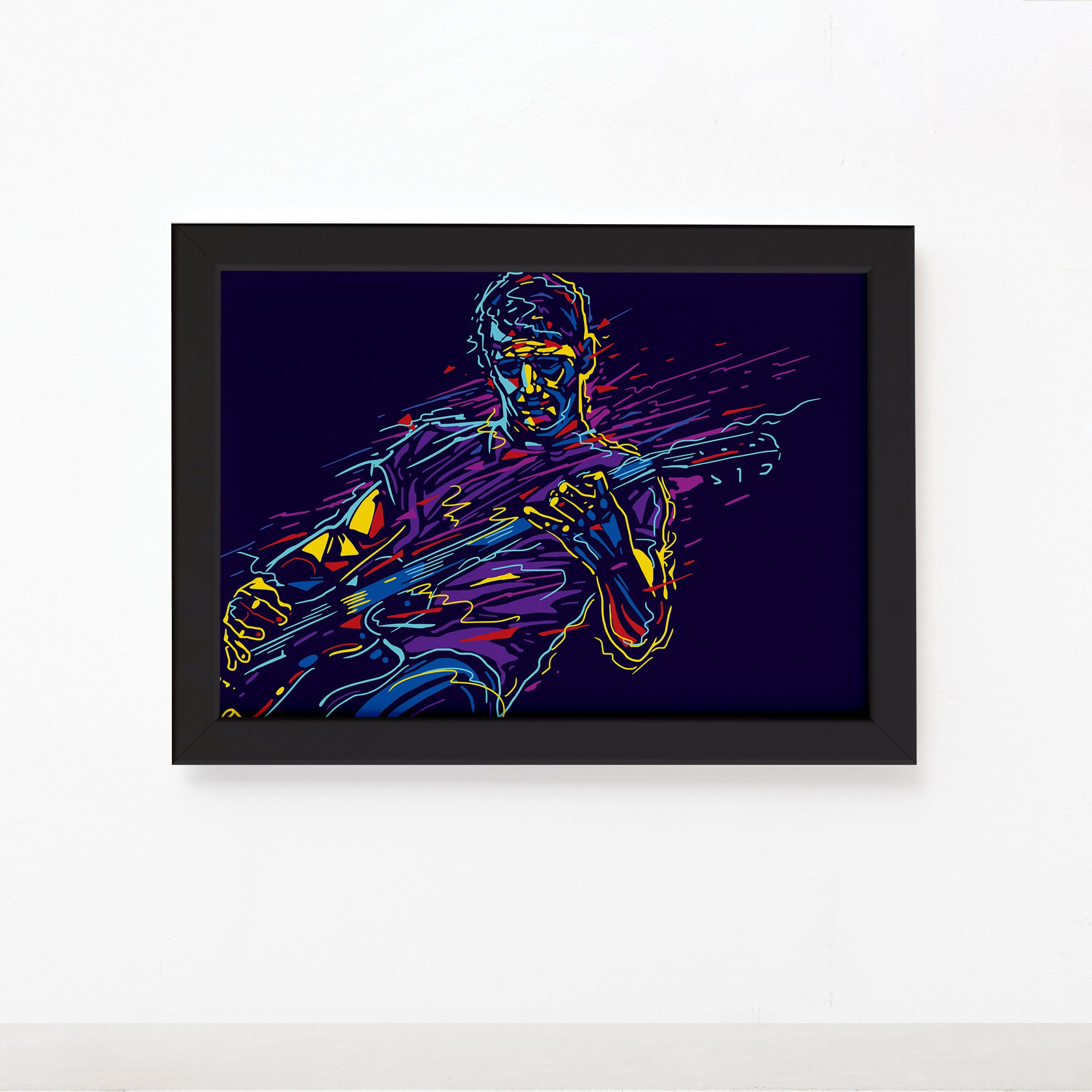 Quadro Música Guitarrista 02 Moldura Preta 22x32cm,Quadro Música Guitarrista 02 Moldura Preta 22x32cm