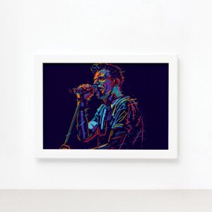 Quadro Música Vocal 01 Moldura Branca 33x43cm,Quadro Música Vocal 01 Moldura Branca 33x43cm