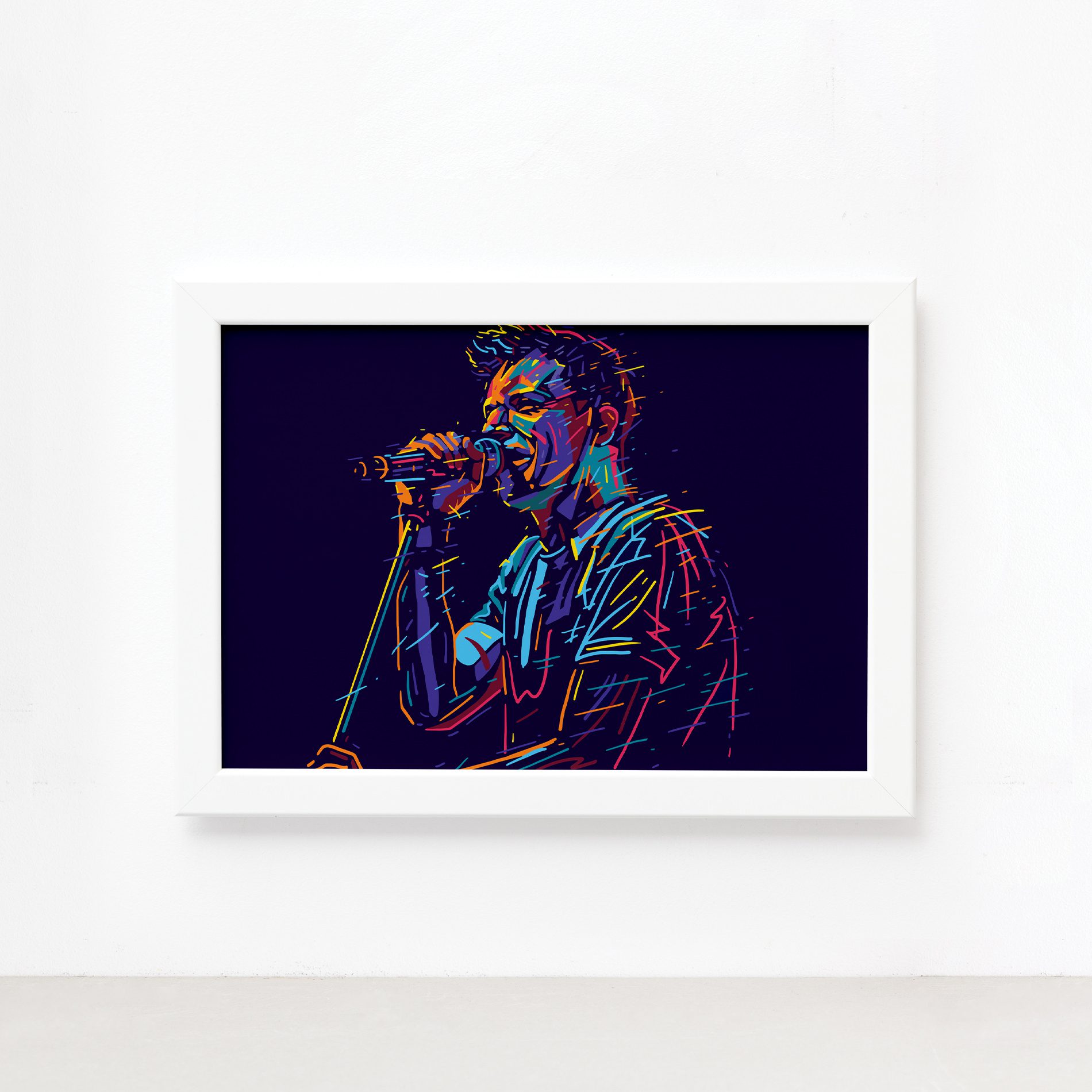 Quadro Música Vocal 01 Moldura Branca 33x43cm,Quadro Música Vocal 01 Moldura Branca 33x43cm