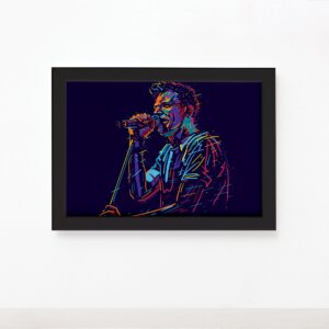 Quadro Música Vocal 01 Moldura Preta 22x32cm,Quadro Música Vocal 01 Moldura Preta 22x32cm