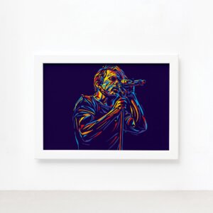 Quadro Música Vocal 02 Moldura Branca 22x32cm,Quadro Música Vocal 02 Moldura Branca 22x32cm