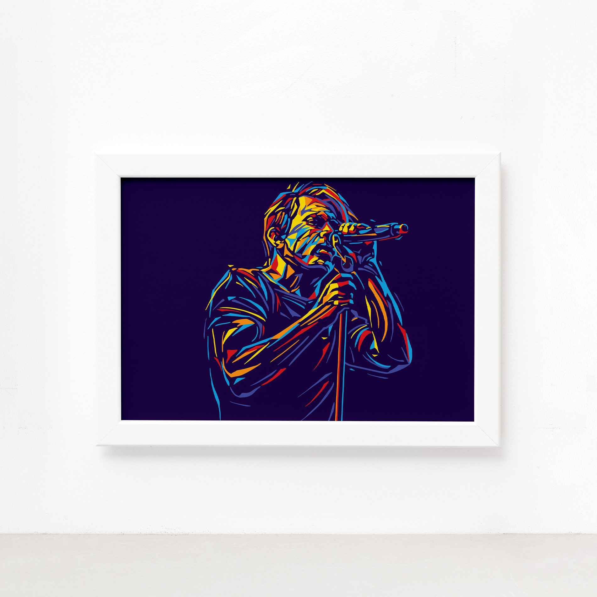 Quadro Música Vocal 02 Moldura Branca 22x32cm,Quadro Música Vocal 02 Moldura Branca 22x32cm