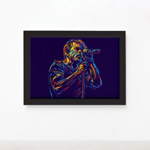 Quadro Música Vocal 02 Moldura Preta 22x32cm,Quadro Música Vocal 02 Moldura Preta 22x32cm
