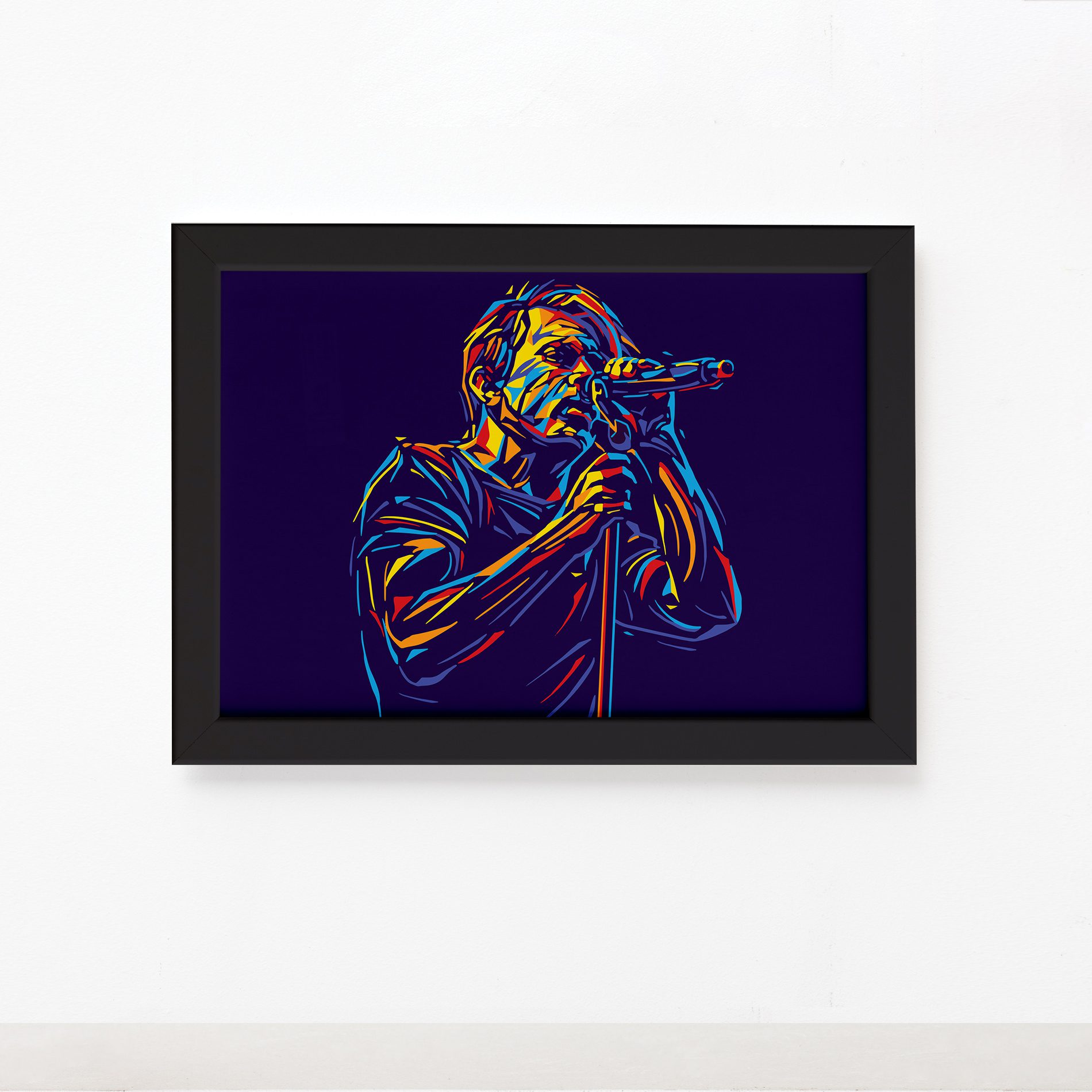 Quadro Música Vocal 02 Moldura Preta 22x32cm,Quadro Música Vocal 02 Moldura Preta 22x32cm