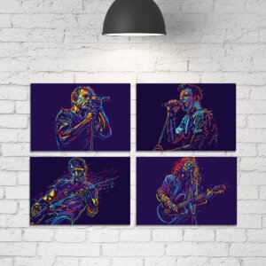 Placas Decorativas Abstratas Músicos Abstrato 20x30cm Kit4un,Placas Decorativas Abstratas Músicos Abstrato 20x30cm Kit4un