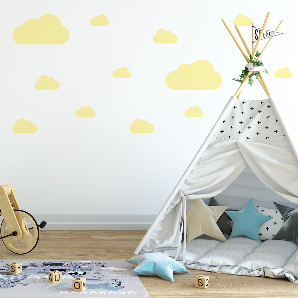 Adesivo de Parede Nuvens Amarelo