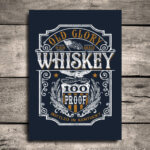 Placa Decorativa MDF Frase Glory Whisky 30x40