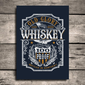 Placa Decorativa MDF Frase Glory Whisky 30x40