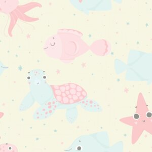 Papel de Parede Fundo do Mar para Quarto de Bebê